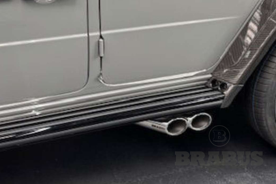 Выхлопная система с серебристыми хромированными трубами