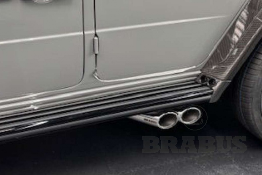 Выхлопная система с серебристыми хромированными трубами