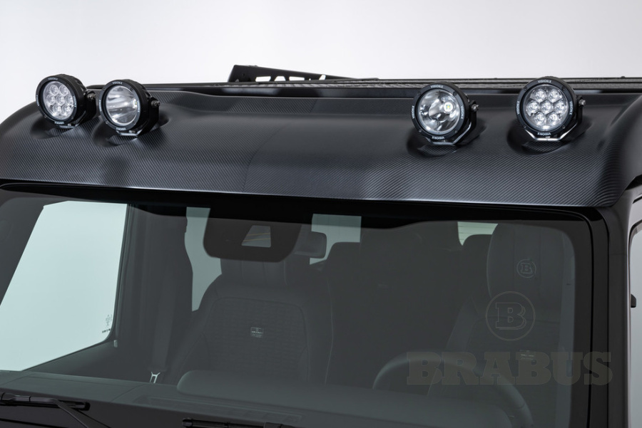 Дефлектор на крышу с LED фарами. Карбон (матовый)